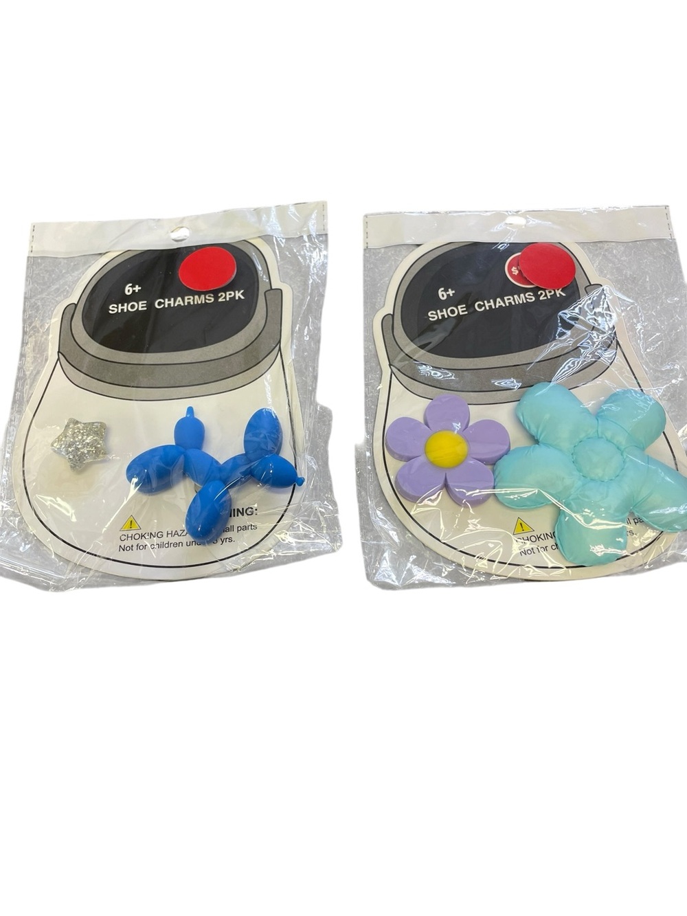 Blue Balloon Dog & Silver Star Shoe Charms - 2 Pack